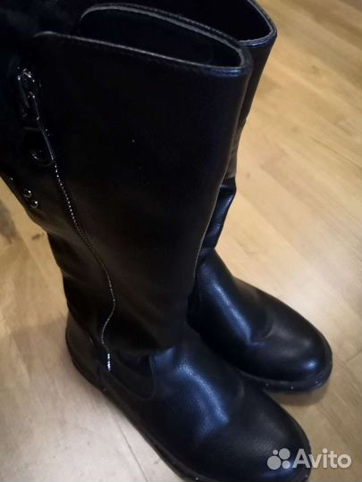 Сапоги зимние кожа на шерсти 33 размер