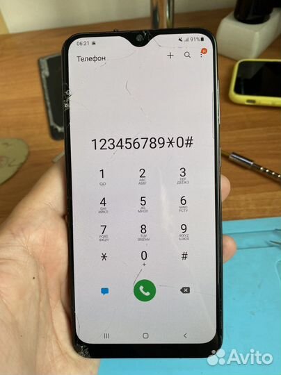 Разбитый Б/у дисплей Samsung A50 amoled