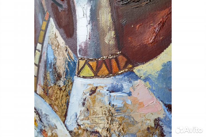 Картина Ангел и Солнце маслом на заказ 40х40 см