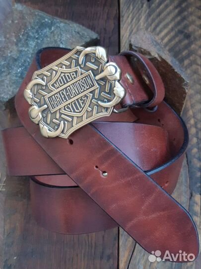 Мужской кожаный ремень ручной работы