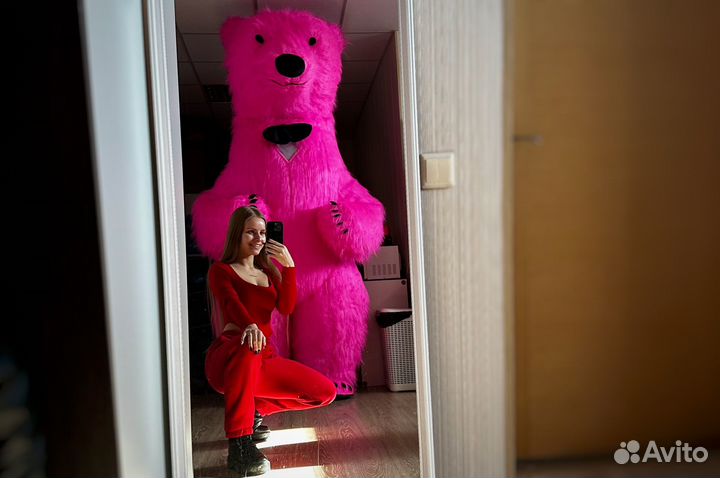 Розовый мишка и другие ростовые куклы
