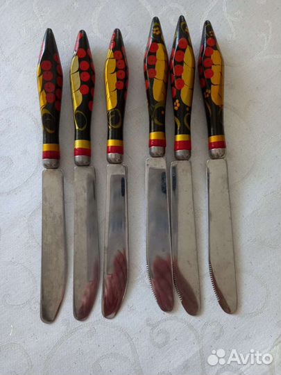 Столовые ножи СССР. Хохломская роспись