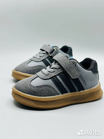 Детские кроссовки на липучке Adidas Samba Mini
