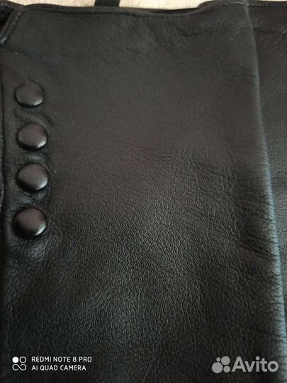 Новые кожаные перчатки на шёлковом подкладе