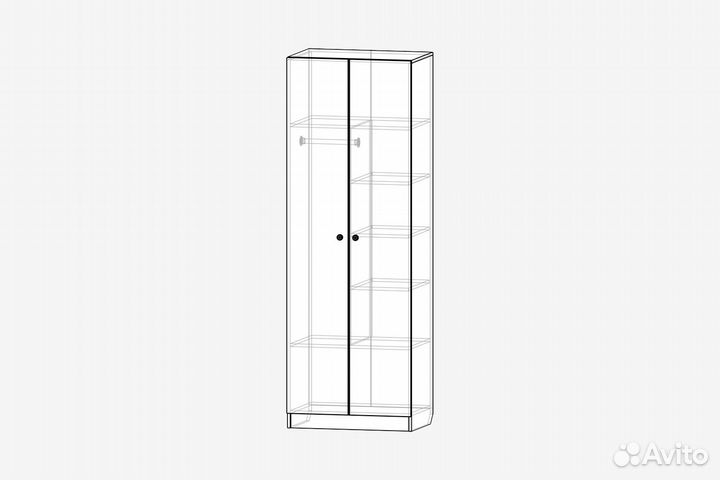 Детский шкаф Смарти Совята (штанга и полки)