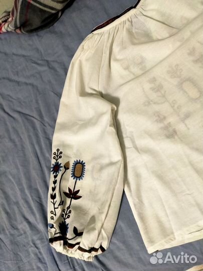 Винтажная блузка,вышивка, лен