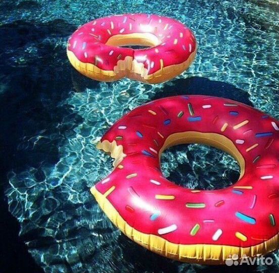 Надувной круг пончик, матрас пицца