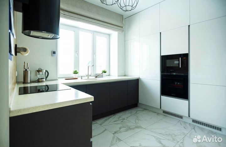 Угловая в потолок кухня на заказ