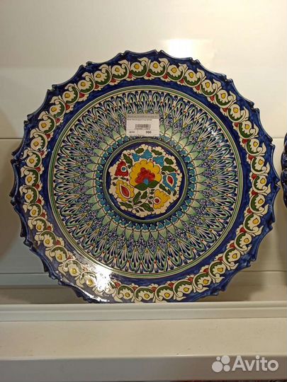 Тарелка-узбекский ляган 34см Синий