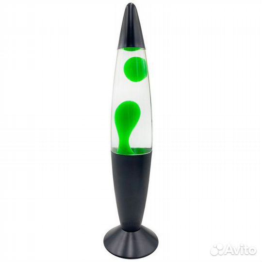 Лава лампа 41 см корпус черный,лампа зеленая