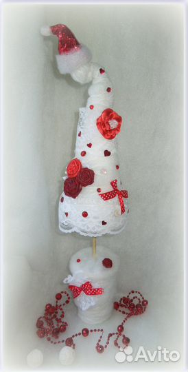 Сувенир, декор интерьера, подарок Елочка в шапке