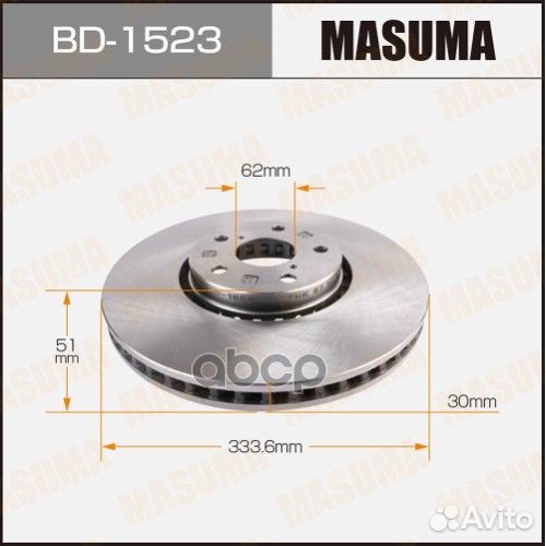 Диск тормозной masuma front lexus GS460/430/350 RH