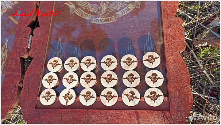 Нарды вдв Стекло Дерево Гравировка