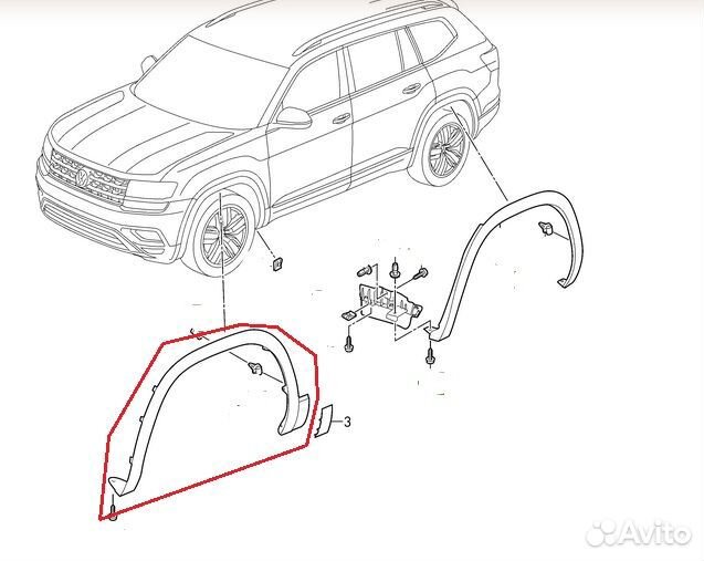 В наличии Накладка переднего левого крыла