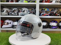 Мотоциклетный шлем полуоткрытый. Серый матовый