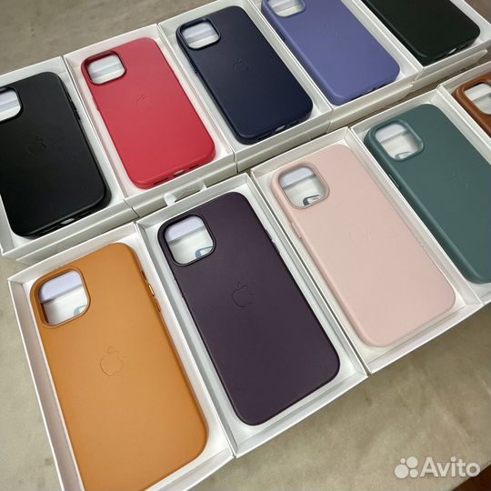 Чехол MagSafe кожаный на iPhone 12-14ProMax