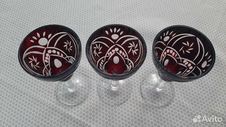 Бокалы марганцевое стекло-хрусталь СССР