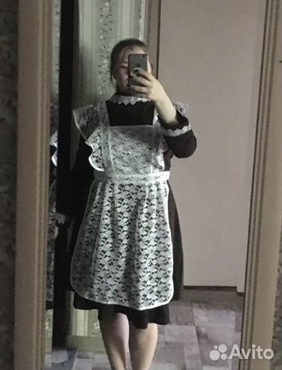 Школьная форма с фартуком, 48 размер