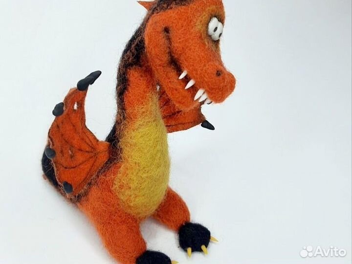 Сувенир. Елочная игрушка. Дракон. Сухое валяние