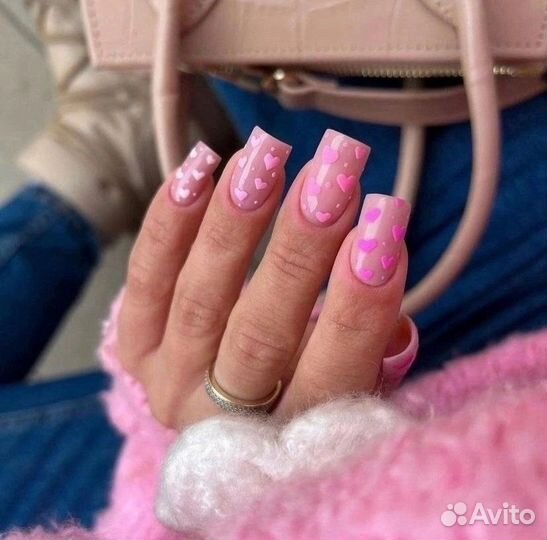 Маникюр наращивание покрытие гель лаком