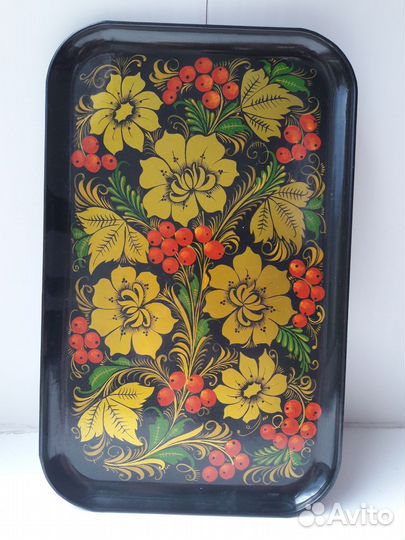 Поднос с хохломской росписью. СССР