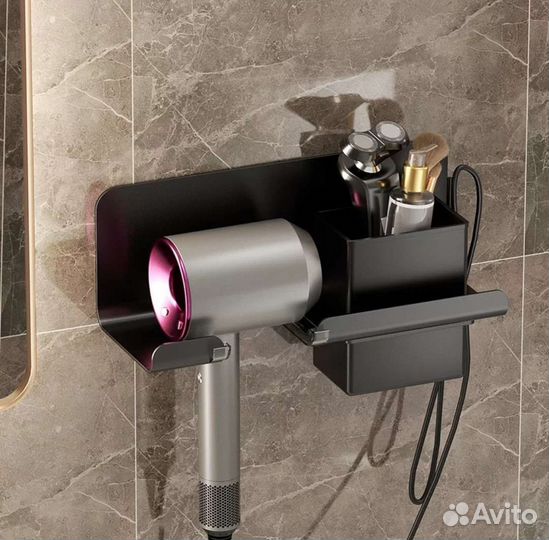 Держатель для фена аллюминиевый черный