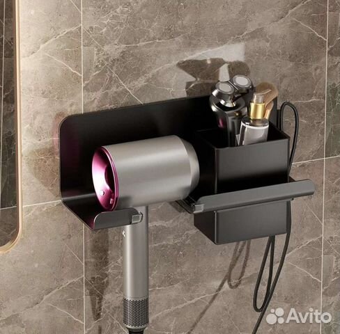 Держатель для фена аллюминиевый черный