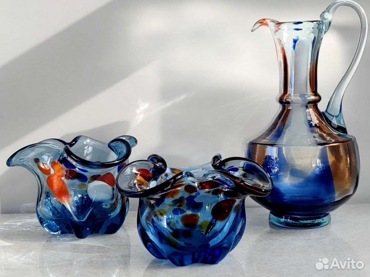 Графин цветное стекло СССР