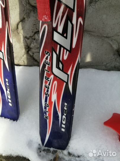 Лыжи детские 110 см +палки