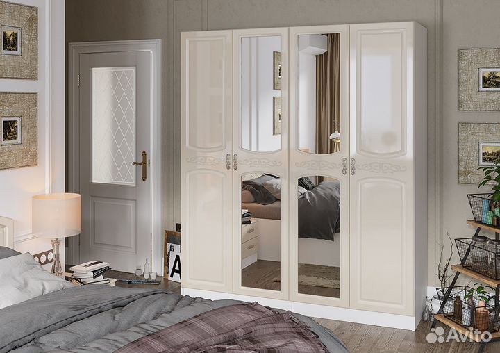 Шкаф Венеция глянец с зеркалом шк-4