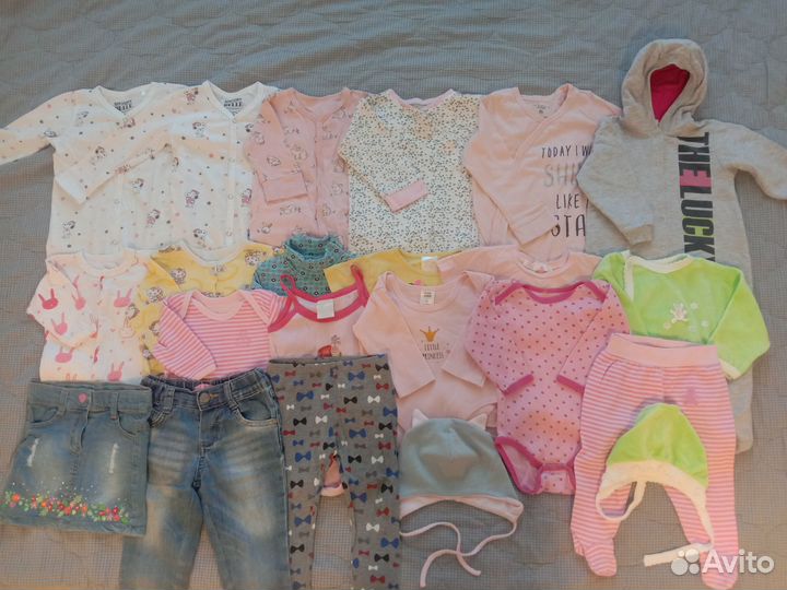 Пакет одежды на девочку р. 68-86 (4 мес-1 год)