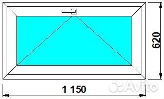 Окно-фрамуга 115 х 62