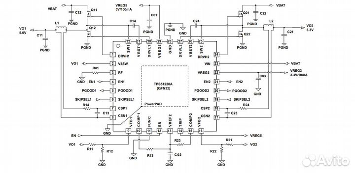 Микросхема TPS51220arsnr 5*5mm