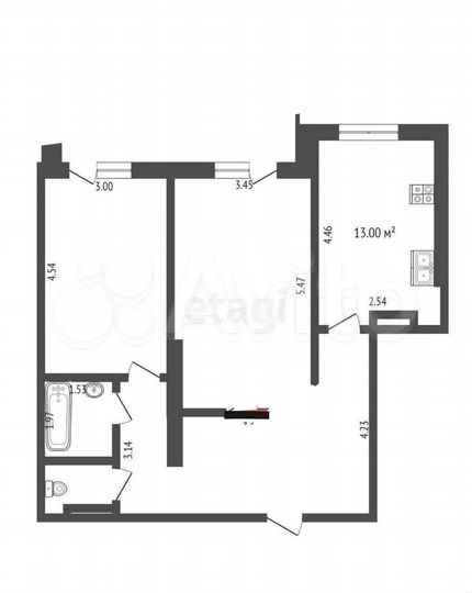 2-к. квартира, 64 м², 14/17 эт.