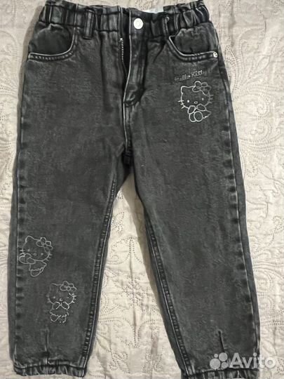 Джинсы sela для девочки 104 hello kitty
