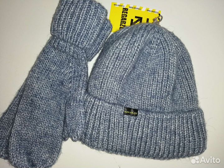 Шапка +варежки новые женские