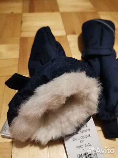 Варежки краги Рейма 1 меховые удлинённые зимние