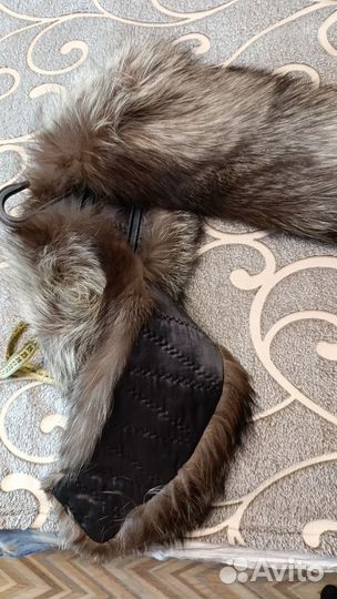 Меховой воротник чернобурка песец