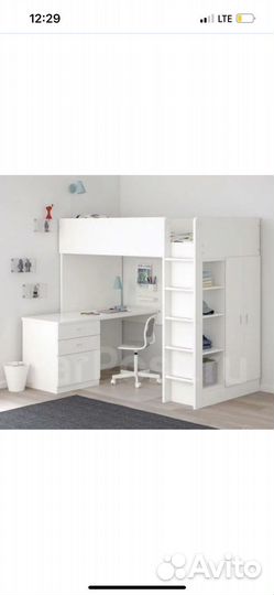 Детская кровать IKEA с матрасом и столом