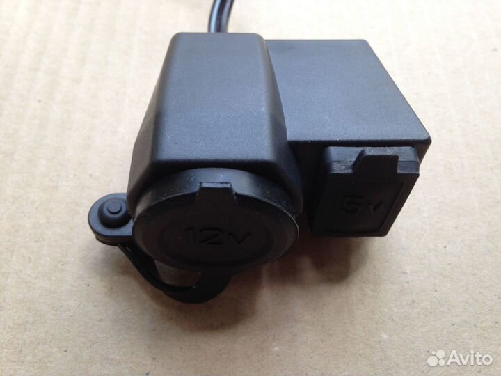 Мото-розетка прикуриватель 12V+USB 5V (тип 3)