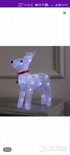 Новогодний олень светящийся