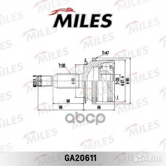 Шрус наружный mitsubishi L200 IV 2.5DI-D-3.5 05