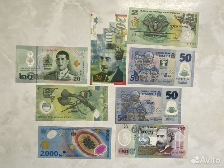 Иностранные полимерные банкноты разные
