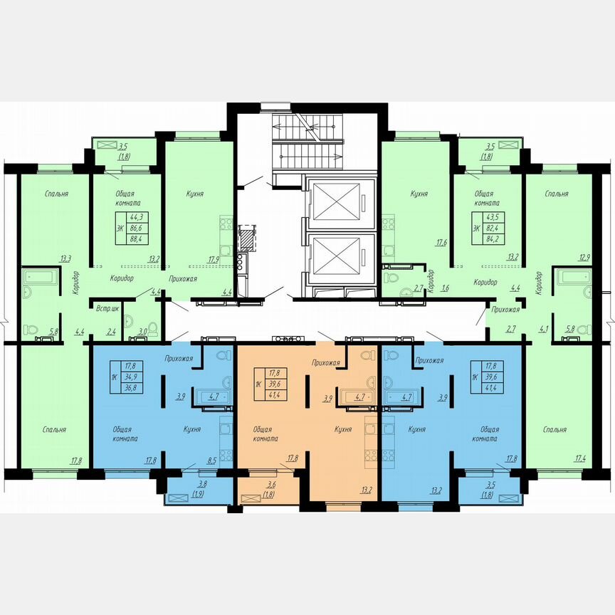 1-к. квартира, 41,4 м², 10/17 эт.