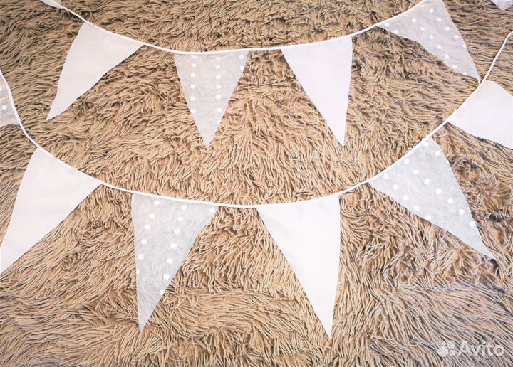 Гирлянда с флажками для свадьбы, кафе, выпускных