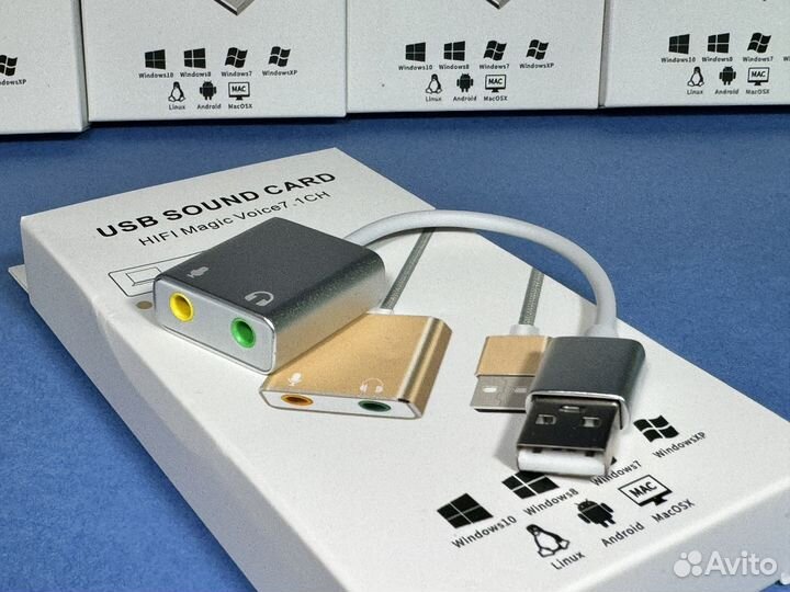 Звуковая карта USB микрофон, наушники для пк