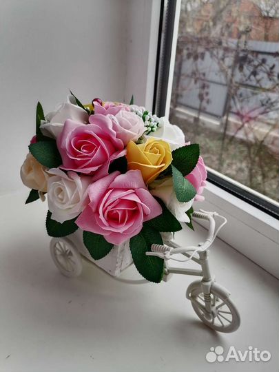 Букет из мыльных роз