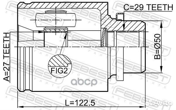 ШРУС внутренний правый 27X50X29 nissan murano 0