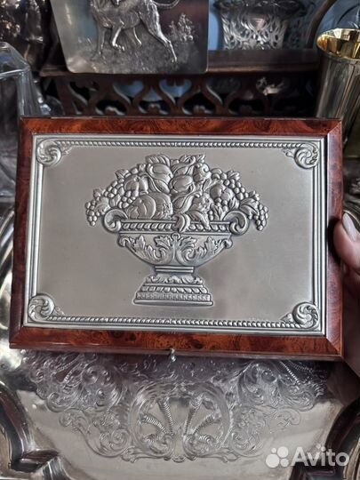 Шкатулка с серебром 925 пробы