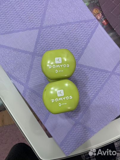 Гантели для фитнеса винил 1 кг